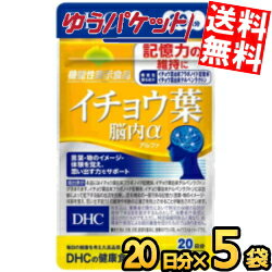 ゆうパケット送料無料 5袋 DHC 20日分(60粒) イチョウ葉脳内α サプリメント 機能性表示食品