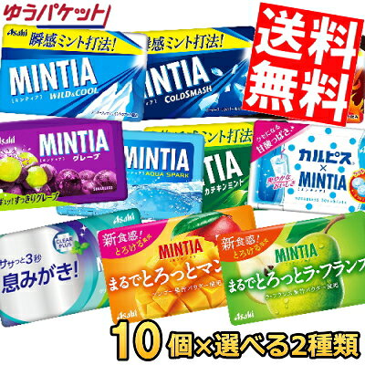 ■メーカー:アサヒフード■タブレット菓子(錠菓)の定番人気商品『ミンティア』よりお好みで組合せを選べる20個セット♪ただいまご選択可能な商品は以下の通り・・・◆ミンティア ワイルド&クール・・・クリアなミントの味わいと強めの刺激が楽しめる、心地よいクール感のスタンダードミントタブレット。爽快レベル4。◆ミンティア コールドスマッシュ・・・口に入れた瞬間の鼻抜け感・冷涼感・透明感のあるミントの味わいが特徴の超爽快ミントタブレット。爽快レベル5。◆ミンティア ドライハード・・・ミンティアレギュラーシリーズ最強レベルの刺激感が楽しめる超強力ミントタブレット。爽快レベル5。◆ミンティア カテキンミント・・・瞬感息スッキリ！ お茶×ミントの爽やかな美味しさが味わえる緑茶風味のミントタブレット。爽快レベル4。◆ミンティア グレープ・・・1粒にギュッ！巨峰果汁配合のすっきり美味しいグレープタブレット。爽快レベル0.25。◆ミンティア アクアスパーク・・・すっきりクリアなサイダーの美味しさと、清涼感のある味わいの爽やかなタブレット。爽快レベル0.5。◆カルピスミンティア・・・クセになる甘酸っぱさ！見つけてにっこり！3種のラッキーレリーフ。爽やかな美味しさのカルピス×ミンティア。爽快レベル0.25。◆ミンティア クリアプラスペパーミント・・・ササっと3秒息みがき！エチケットケアができるタブレット。口に入れた瞬間にペパーミントの味と香りが広がる、食べやすい清涼感のエチケットケアができるタブレットです。