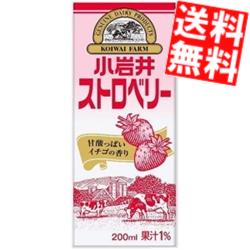 【送料無料】 小岩井乳業 小岩井 ストロベリー 200ml紙パック 48本(24本×2ケース) 常温保存可能 いちごみるく いちごミルク ※北海道800円・東北400円の別途送料加算