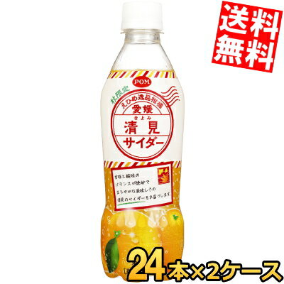 【送料無料】 えひめ飲料 POM（ポン） えひめ逸品柑橘 愛媛清見サイダー 410mlペットボトル 48本(24本×2ケース) ポンジュース きよみ ※北海道800円・東北400円の別途送料加算