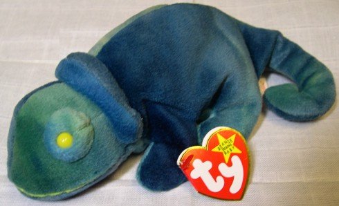 ビーニーベイビーズ TY ビーニーベイビーズ　BEANIE BABIES RAINBOW　カメレオン（ブルー）ぬいぐるみ