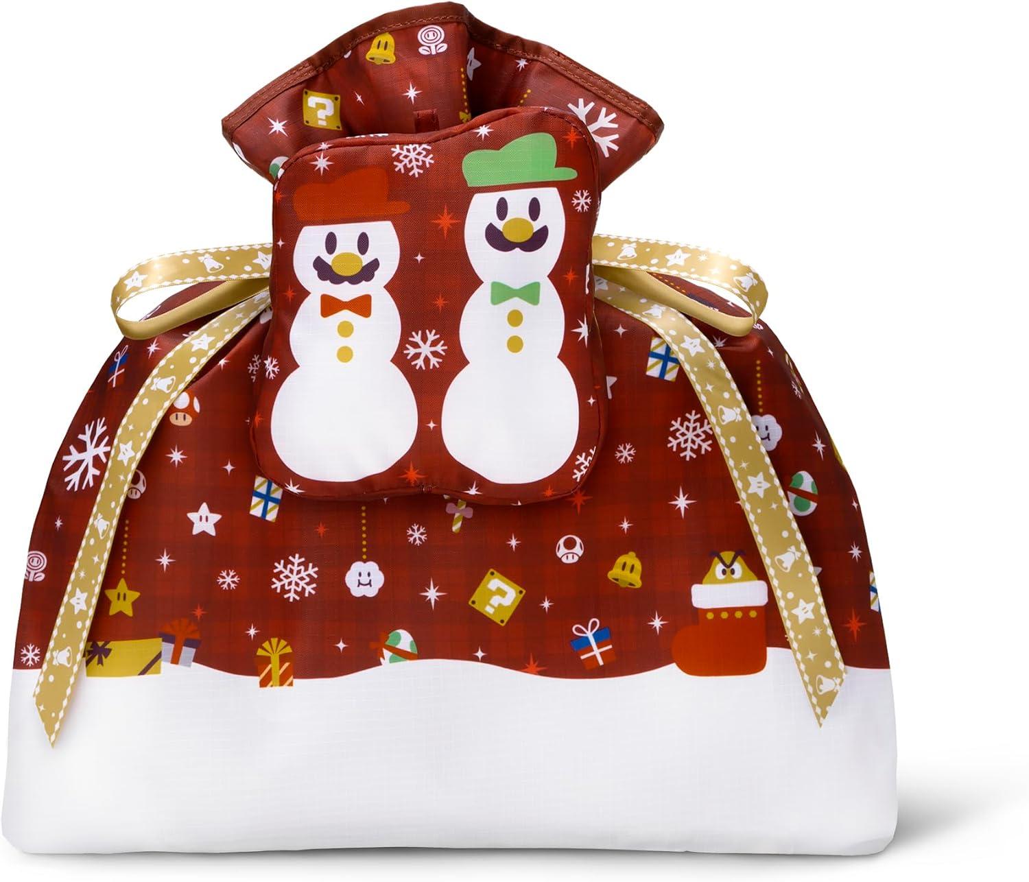 ラッピング×エコバッグ L（ゆきだるま［マリオ＆ルイージ］）