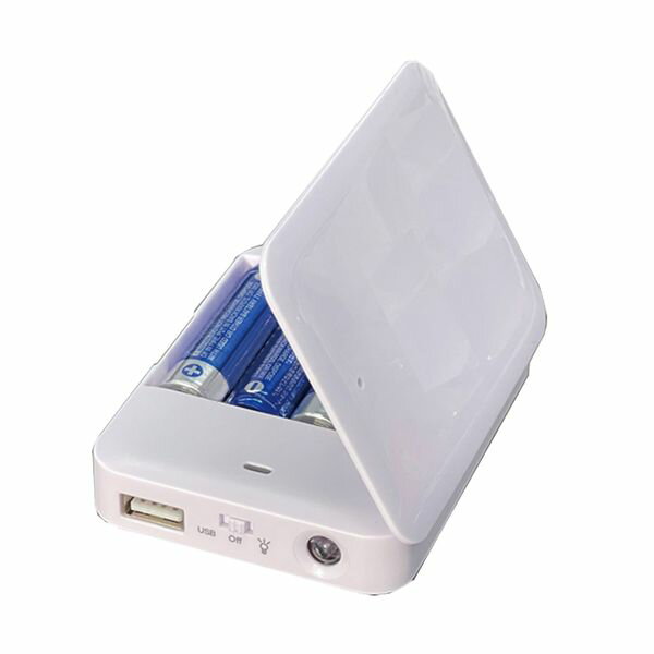 【1ヶから購入OK】【□】乾電池式モバイルバッテリー（ライト付） PL-19809/03 20:00〜09/11 01:59迄スーパーセールで10%OFF!のサムネイル