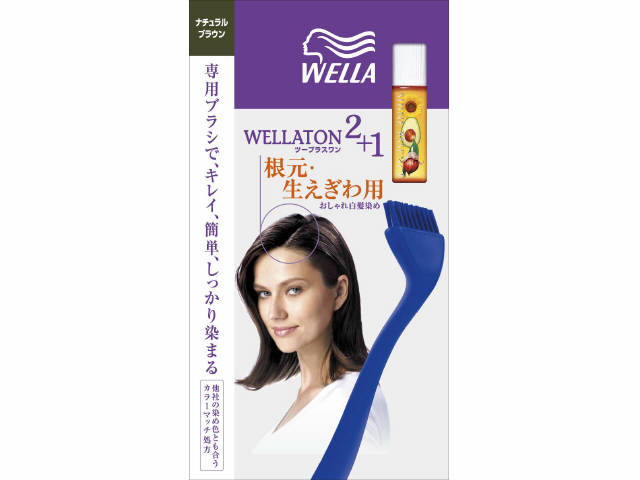 【令和・早い者勝ちセール】ウエラトーン ツープラスワン 根元・生えぎわ用 ナチュラルブラウン　内容量：A剤24g+B剤24g+エッセンス3ml　使いやすいクリームタイプ　女性用白髪染め ( 4056800741144 )