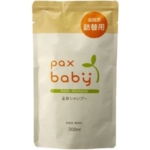 【送料無料・まとめ買い×5】太陽油脂　パックスベビー 全身シャンプー 詰替用 300ml　無着色・無香料×5点セット（4904735054795）