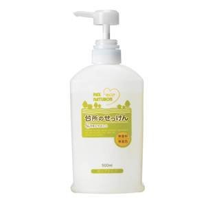 【令和・早い者勝ちセール】太陽油脂　パックスナチュロン 台所のせっけん 500ml　本体　ポンプタイプ 食器・調理器具用　無香料・無着色 ( 4904735054955 )のサムネイル