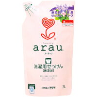 サラヤ　arau. ( アラウ ) 洗濯用せっけん 詰替用 1L 無香料・無着色・保存料無添加　衣類用洗剤 ( 4973512515712 )