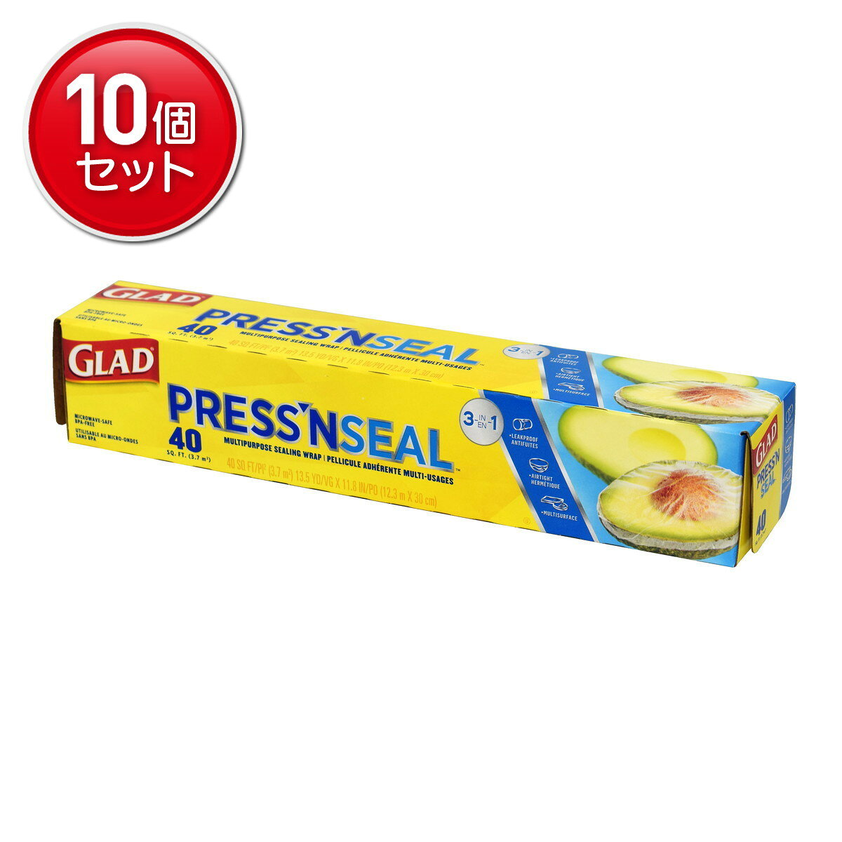 【最安挑戦！まとめ買い×10点セット】シナジートレーディング グラッド プレス&シール フードラップ 30cm×12.3m