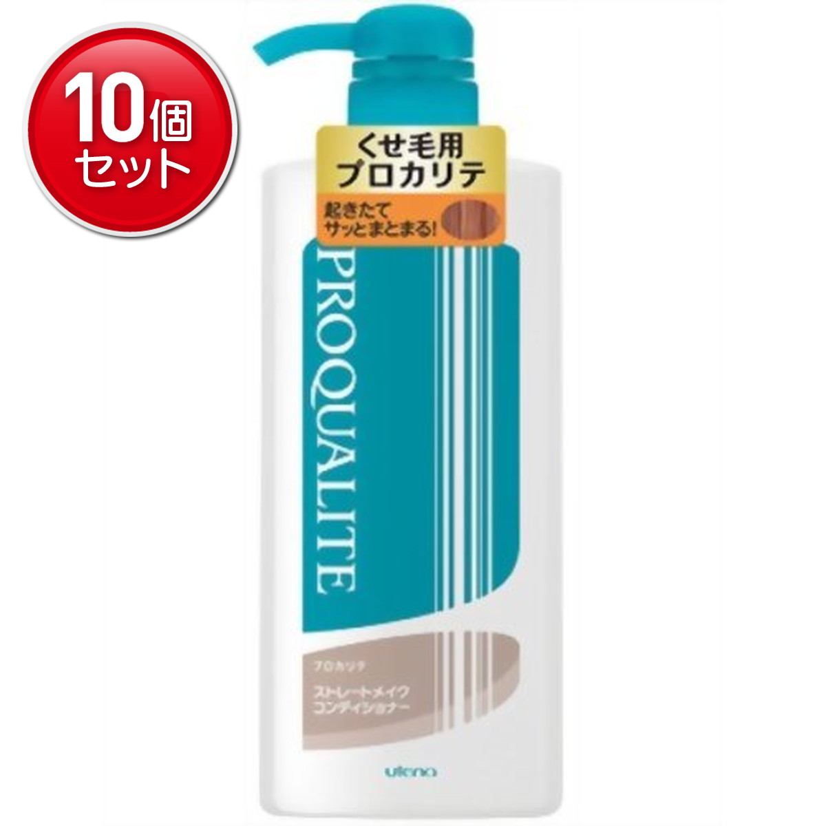 【最安挑戦！まとめ買い×10点セット】ウテナ プロカリテ ストレートメイクコンディショナーc ラージ 600ml グリーンフローラルの香り 弱酸性 ( くせ毛用新プロカリテ ) 　 ★まとめ買い特価! ( 4901234308251 )