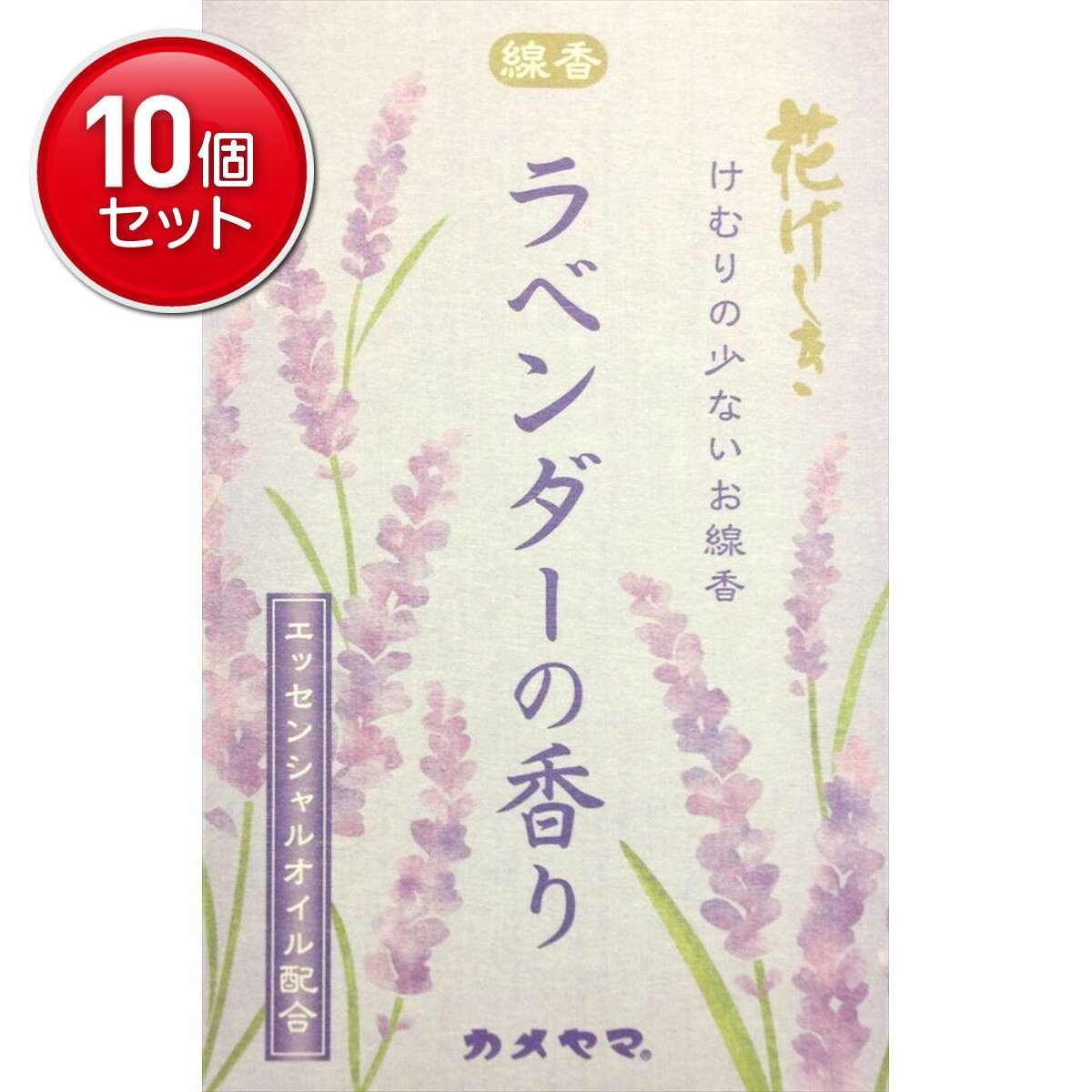 「花げしき ラベンダーの香り ミニ寸 50g」は、エッセンシャルオイルを配合し、心身ともにリラックスできる香りを再現したお線香です。一面に広がる紫のじゅうたん、まるでラベンダー畑にいるかのような心やすらぐ優しい香り。けむりの少ないお線香です。長さ：約93mm使用上の注意●火をつけたら絶対にそばを離れないでください。●必ず不燃性の香炉、香立てを使用し、燃えやすいものが近くにない、水平で安定した場所で使用してください。●用途以外に使用しないでください。●直射日光、高温多湿を避けて保管してください。変質やカビの原因となります。●小児・ペットの手の届かないところでご使用、保管してください。品質表示○主原料：タブ粉、炭粉、香料○内容量：約50g○長さ：約93mm○燃焼時間約19分原産国マレーシアお問い合わせ先カメヤマ株式会社お客様窓口：(0595)82-9837受付時間：月-金曜日9：00-17：00(土、日、祝祭日を除く)広告文責：アットライフ株式会社TEL 050-3196-1510※商品パッケージは変更の場合あり。メーカー欠品または完売の際、キャンセルをお願いすることがあります。ご了承ください。
