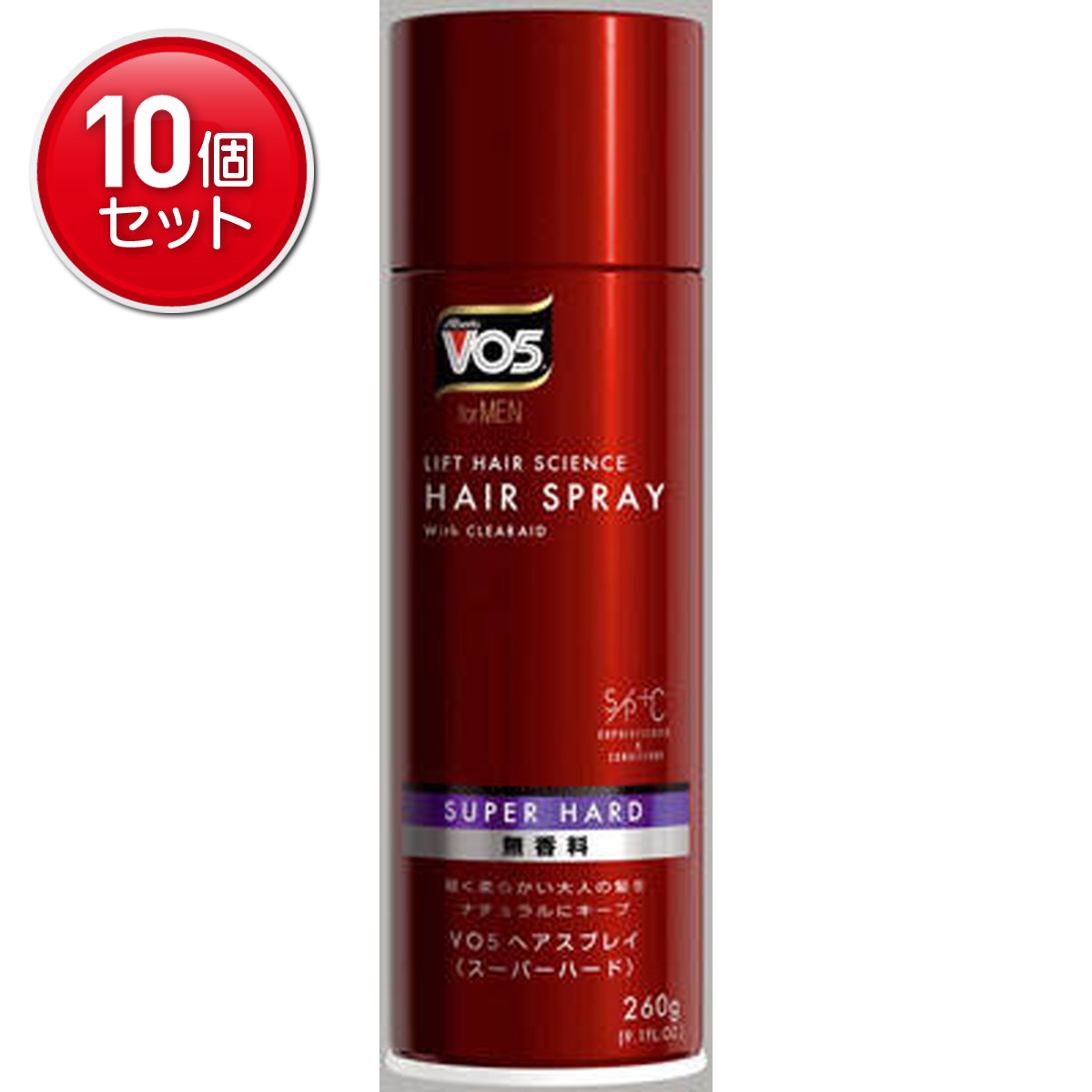 【最安挑戦！まとめ買い×10点セット】サンスター VO5 for MEN ヘアスプレイ スーパーハード無香料 260g　 ★まとめ買い特価! ( 4901616306028 )