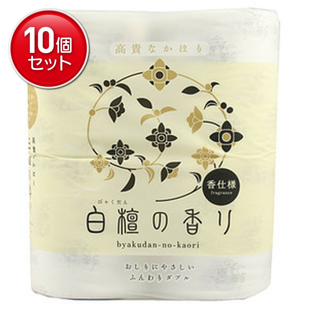 【最安挑戦！まとめ買い×10点セット】四国特紙 白檀の香り トイレットペーパー 30m×4ロール ダブル パルプ100% ★まとめ買い特価! ( 4901733310946 )