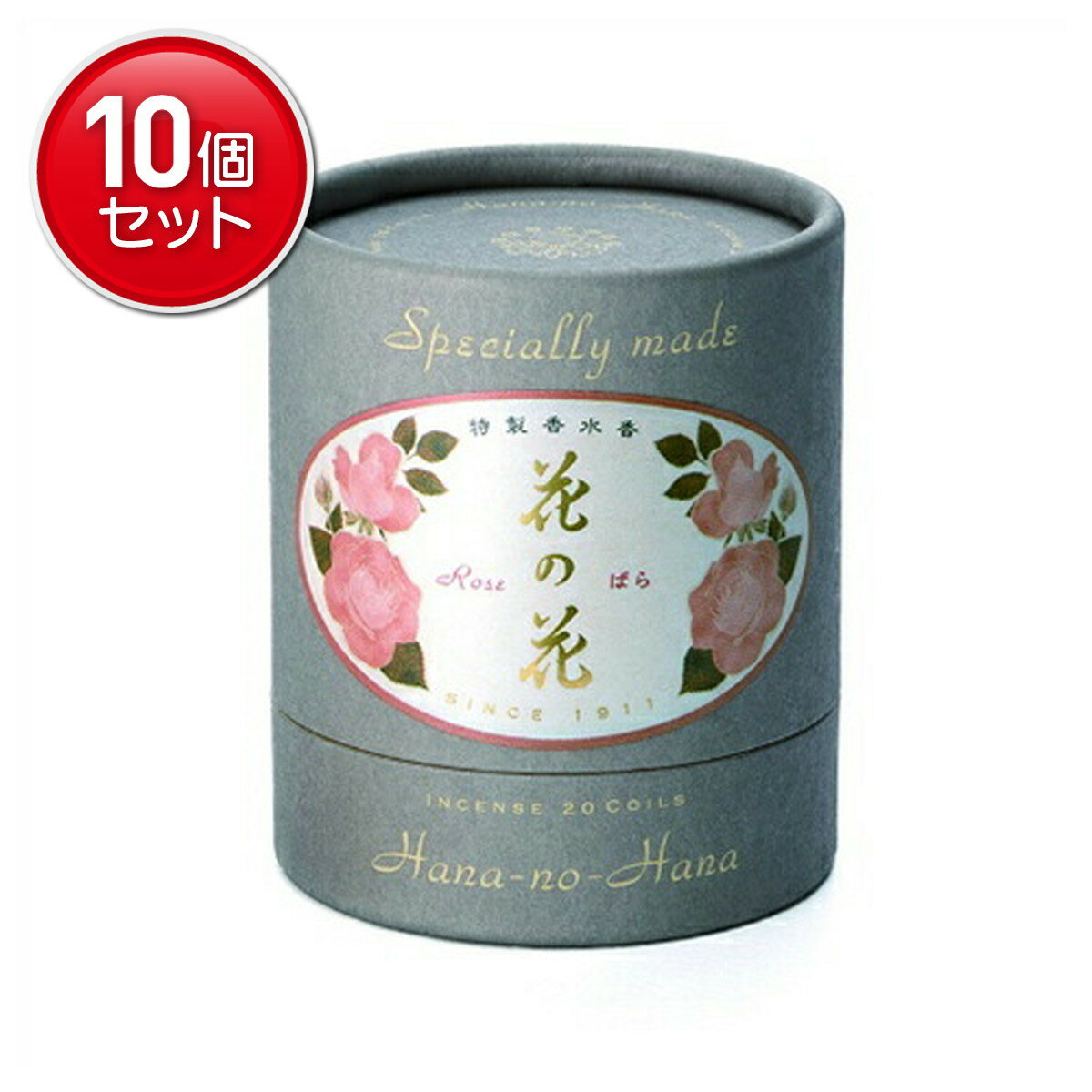 【最安挑戦！まとめ買い×10点セット】日本香堂 特製 花の花 ばら うず巻 20巻入
