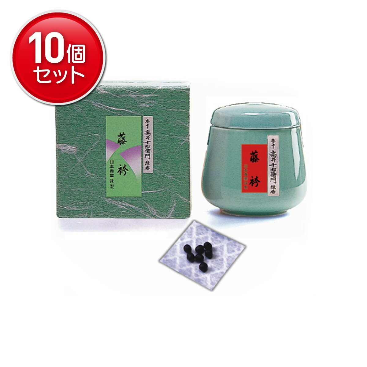 【最安挑戦！まとめ買い×10点セット】日本香堂 練り香 藤袴 壺 30g入り