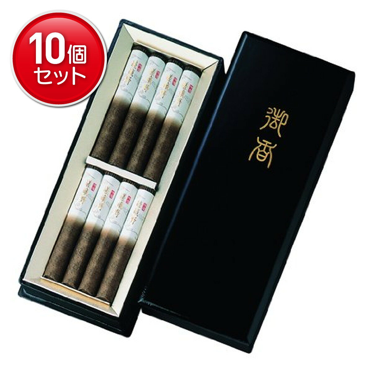 incense Sticks - 【最安挑戦！まとめ買い×10点セット】日本香堂 特選 嵯峨野 塗箱短8入