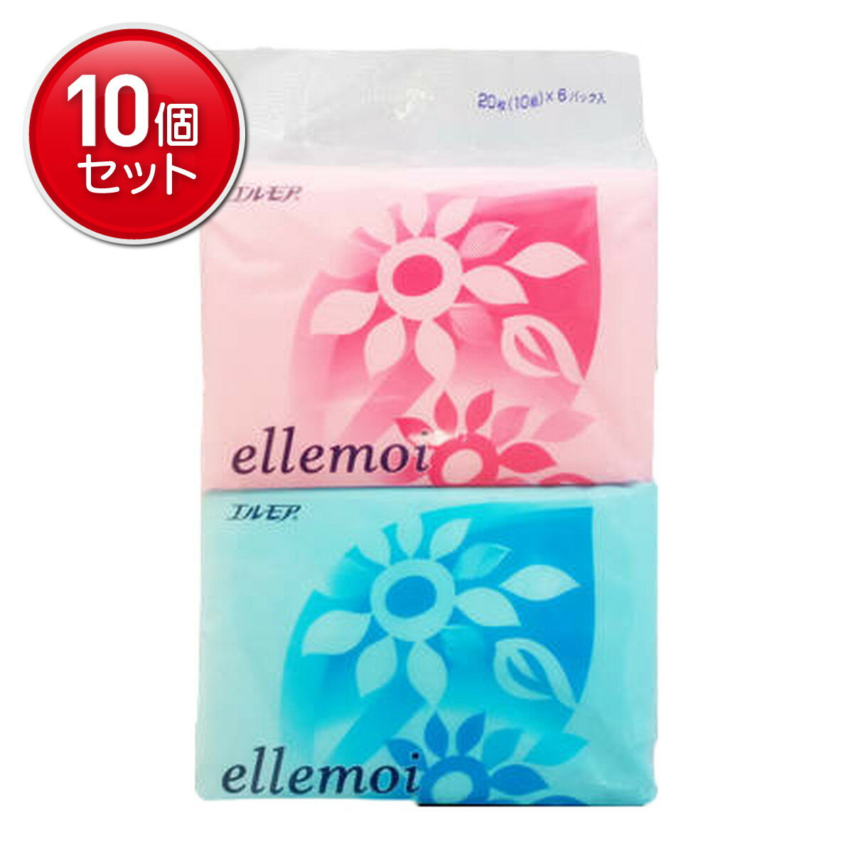 【最安挑戦！まとめ買い×10点セット】カミ商事 NEW エルモア ポケットティシュー フック穴付 20枚(10組..