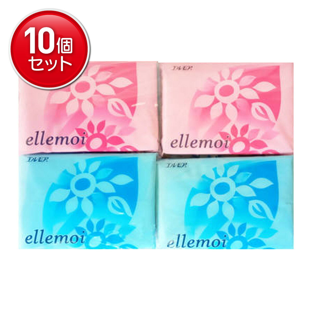 小袋面纸 - 【最安挑戦！まとめ買い×10点セット】カミ商事 NEW エルモア ポケットティシュー 20枚(10組)×20コ