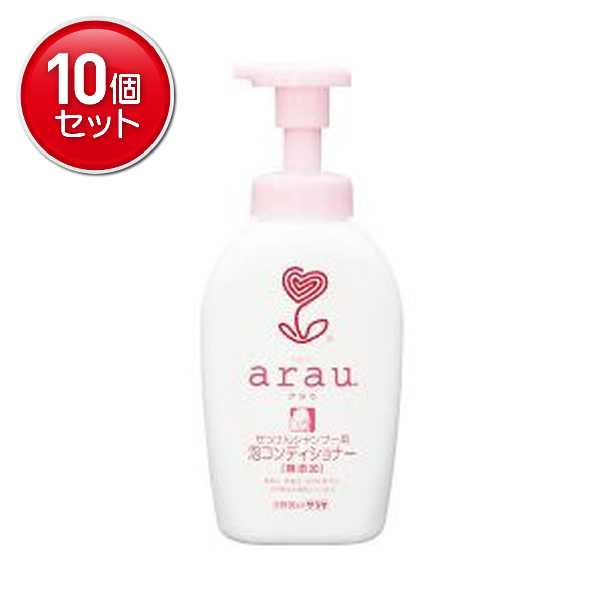 【最安挑戦！まとめ買い×10点セット】サラヤ arau. ( アラウ ) 泡コンディショナー 本体 500ml 合成界..