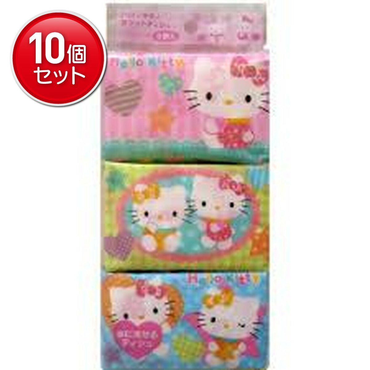 【最安挑戦！まとめ買い×10点セット】ハヤシ商事 水に流せるポケットティシュ ハローキティ 16枚 ( 8組 ) ×6パック入 ティッシュペーパー( 4977033112320 )
