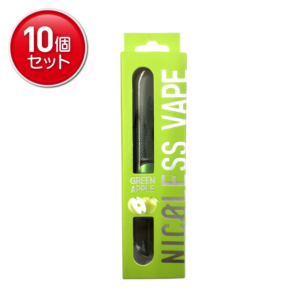 【最安挑戦!まとめ買い×10点セット】ライテック 使い切り電子ベイプ NICOLESS VAPE ニコレス ベイプ グリーンアップル