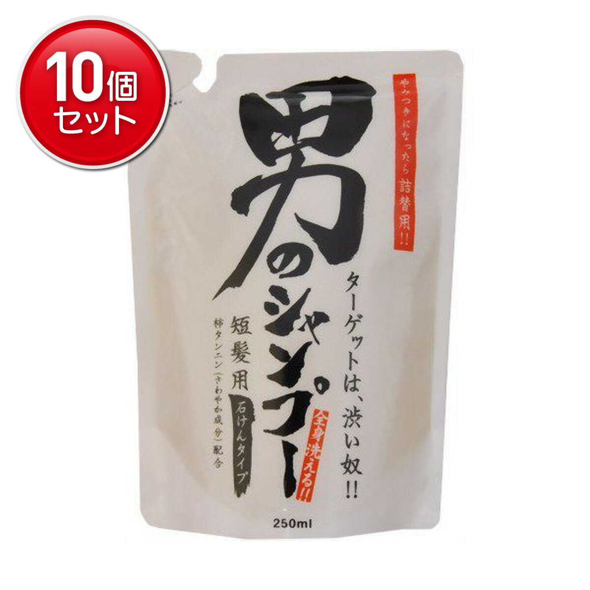 【最安挑戦！まとめ買い×10点セット】ちのしお社 男のシャンプー 詰替用 ( 内容量:250mL ) 　 ( 498275..