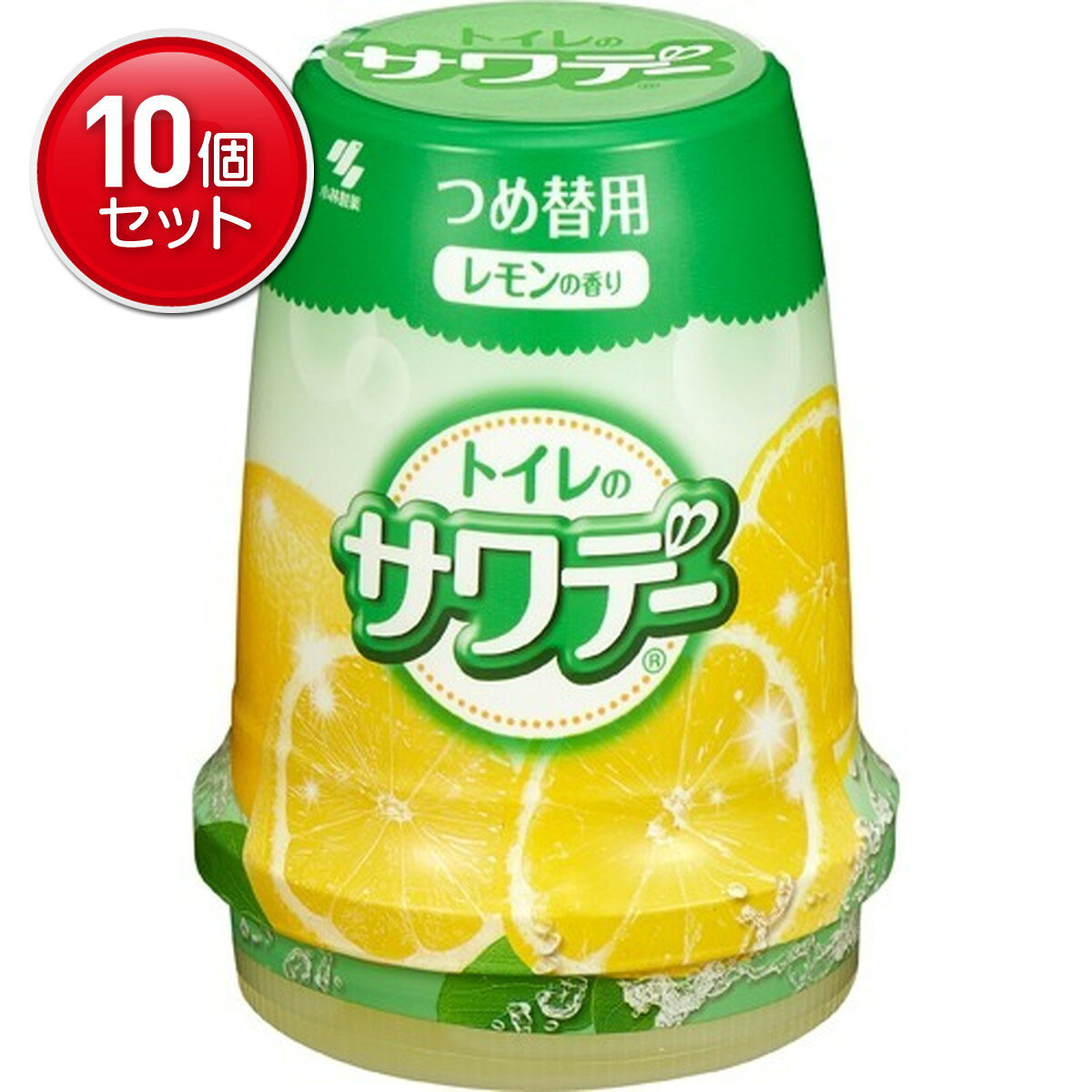 　香り薫るサワデー つめ替 レモンの香り 140gブランド：香り薫るサワデー販売・製造元：小林製薬レモンの上質な香りがトイレ空間にやさしく広がるトイレ用消臭剤です。2つの香りを重ねて透明ゲルの中に詰め込みました。すりガラス調のシンプル容器なので、トイレにさりげなく置けます。つめ替用。 詰め替え方法1.本体の台座を持って、容器を上方向に回しながらはずす。2.小さくなったゲルを支柱から抜き取る。3.詰替え用のゲルのカバーを矢印の方向に回し、カバーだけを取る。4.容器をもと通りにセットする。*使用期間*約1-2ヶ月間持続します。(持続期間は環境により異なります。) 使用上の注意・本品は食べられない。・凍結に注意する。・小児の手の届くところに置かない。・用途以外に使用しない。*応急処置*誤って口に入れた場合は、すぐに水を飲ませるなどの応急処置をし、異常のある場合はこの説明書きを持参し、医師に相談する。 成分香料、両性界面活性剤系消臭剤、界面活性剤(非イオン、陰イオン)、色素、ゲル化剤 原産国日本 消臭剤全部とは消臭剤は、お部屋やトイレ、車の中など、あらゆる空間の嫌なニオイを消す商品です。屋外用、業務用の消臭剤から、赤ちゃんがいても使える自然派の消臭剤まで豊富なラインナップ。消臭スプレー、消臭シール・消臭ボトル等、用途に合った消臭剤をお選び下さい。日用品／家庭用品／消臭・芳香剤／消臭剤 トイレ用JANコード： 49870720787091cs：48広告文責：アットライフ株式会社TEL 050-3196-1510※商品パッケージは変更の場合あり。メーカー欠品または完売の際、キャンセルをお願いすることがあります。ご了承ください。