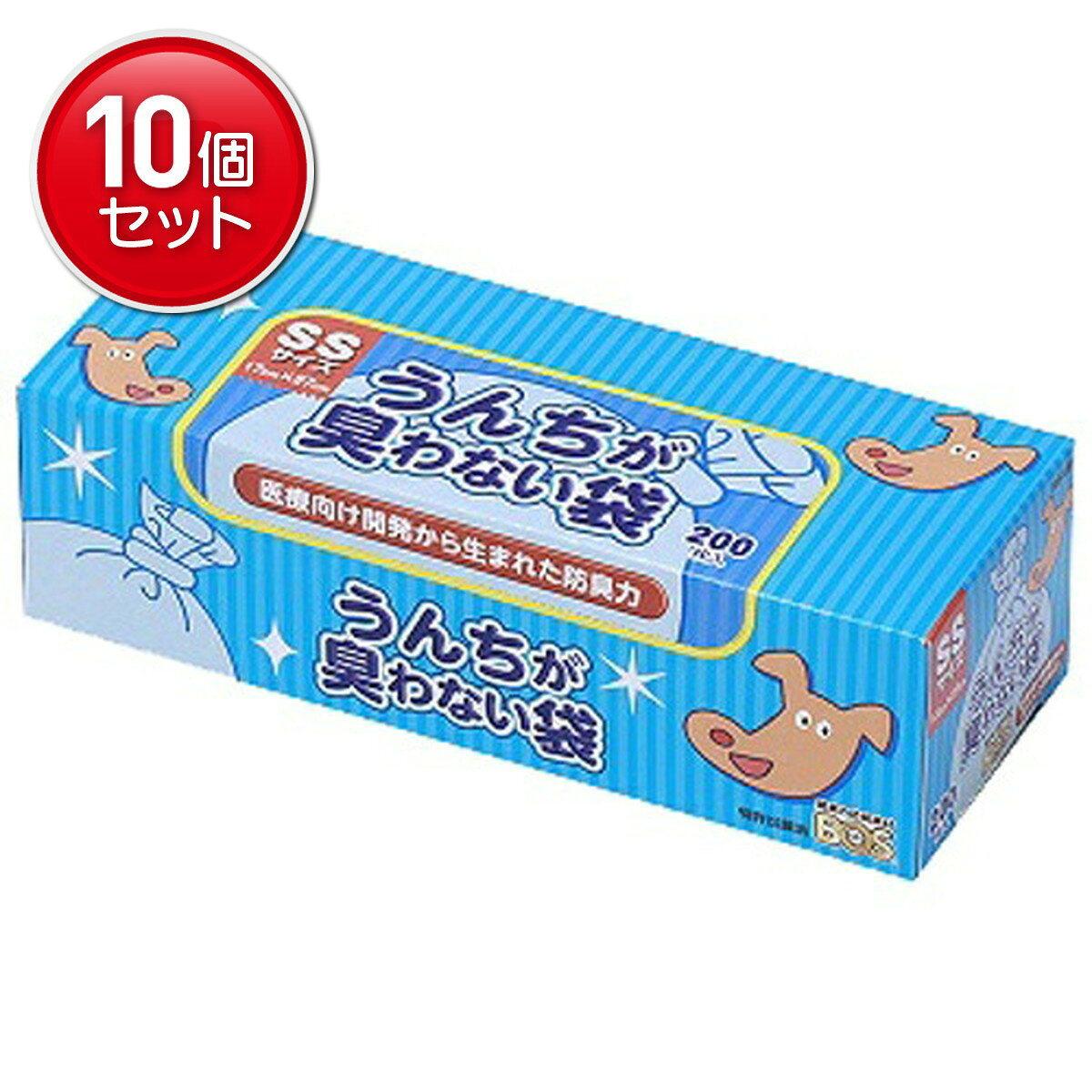 商品名：うんちが臭わない袋 ペット SS 200枚内容量：200枚ブランド：クリロン化成原産国：日本快適＆安心なペツトとの暮らしをサポートうんち臭いも菌も通さない驚異の防臭袋BOSで、快適＆安心なペットとの暮らしをサポートします。これからは袋を2重にしたり、トイレに流す必要がなくなります。問合せ先：クリロン化成JANコード:4560224462191防臭力を持った素材(BOS)を使用し、鼻を近づけても臭わない、臭いのストレスを大幅に削減するゴミ袋(ペット用)です。使い方はかんたん。ペットのうんちなどを袋に入れて結ぶだけ。うんち以外の臭いにも効果があります。臭いと一緒に菌も封じ込めます。使用方法一枚づつ引き出し、袋に入れます。袋の口を数回ねじりしっかり結び、そのまま捨ててください。※各自治体のルールに従って処分してください。本品は燃やしても有毒ガスを発生しません。ご注意●窒息などの危険がありますので、子供の手の届かない所に保管してください。●突起物などにひっかかりますと、材質上破れることがありますのでご注意ください。●火や高温になるもののそばに置かないでください。●本来の使い方以外には使用しないでください。材質ポリエチレン、他原産国日本商品番号：101-94611姫路流通センター＞ 犬用品 広告文責：アットライフ株式会社TEL 050-3196-1510※商品パッケージは変更の場合あり。メーカー欠品または完売の際、キャンセルをお願いすることがあります。ご了承ください。