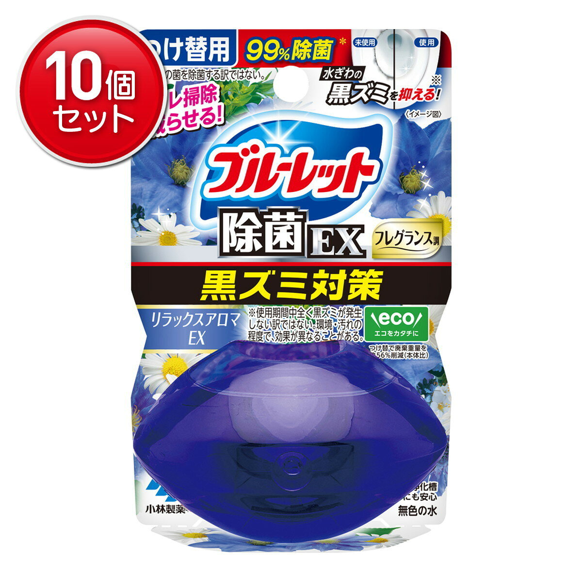 商品名：小林製薬 液体 ブルーレットおくだけ 除菌EX フレグランス つけ替用 リラックスアロマEX 67ml トイレ用洗剤内容量：67mlJANコード：4987072092804発売元、製造元、輸入元又は販売元：小林製薬原産国：日本商品番号：101-*010-4987072092804商品説明●除菌処方で水ぎわの黒ズミの発生を抑え、お掃除が楽になります、洗浄・防汚成分を配合●流すたびに便器表面をコートし汚れの付着を抑える●除菌率99％●お得なつけ替用広告文責：アットライフ株式会社TEL 050-3196-1510 ※商品パッケージは変更の場合あり。メーカー欠品または完売の際、キャンセルをお願いすることがあります。ご了承ください。