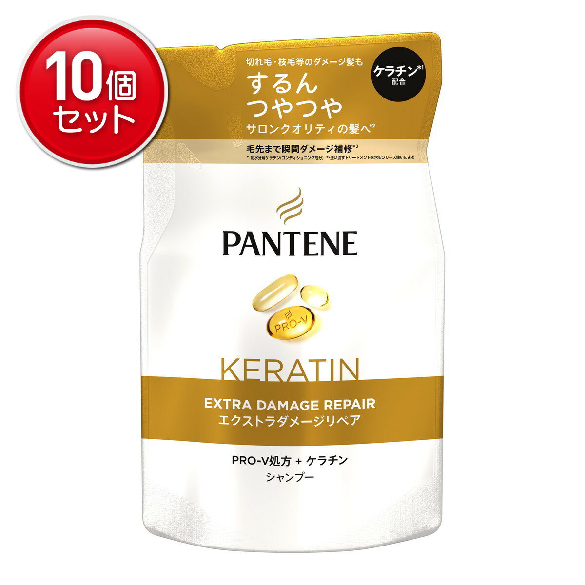 【最安挑戦！まとめ買い×10点セット】P&G パンテーン エクストラダメージリペア シャンプー つめかえ用 300ml