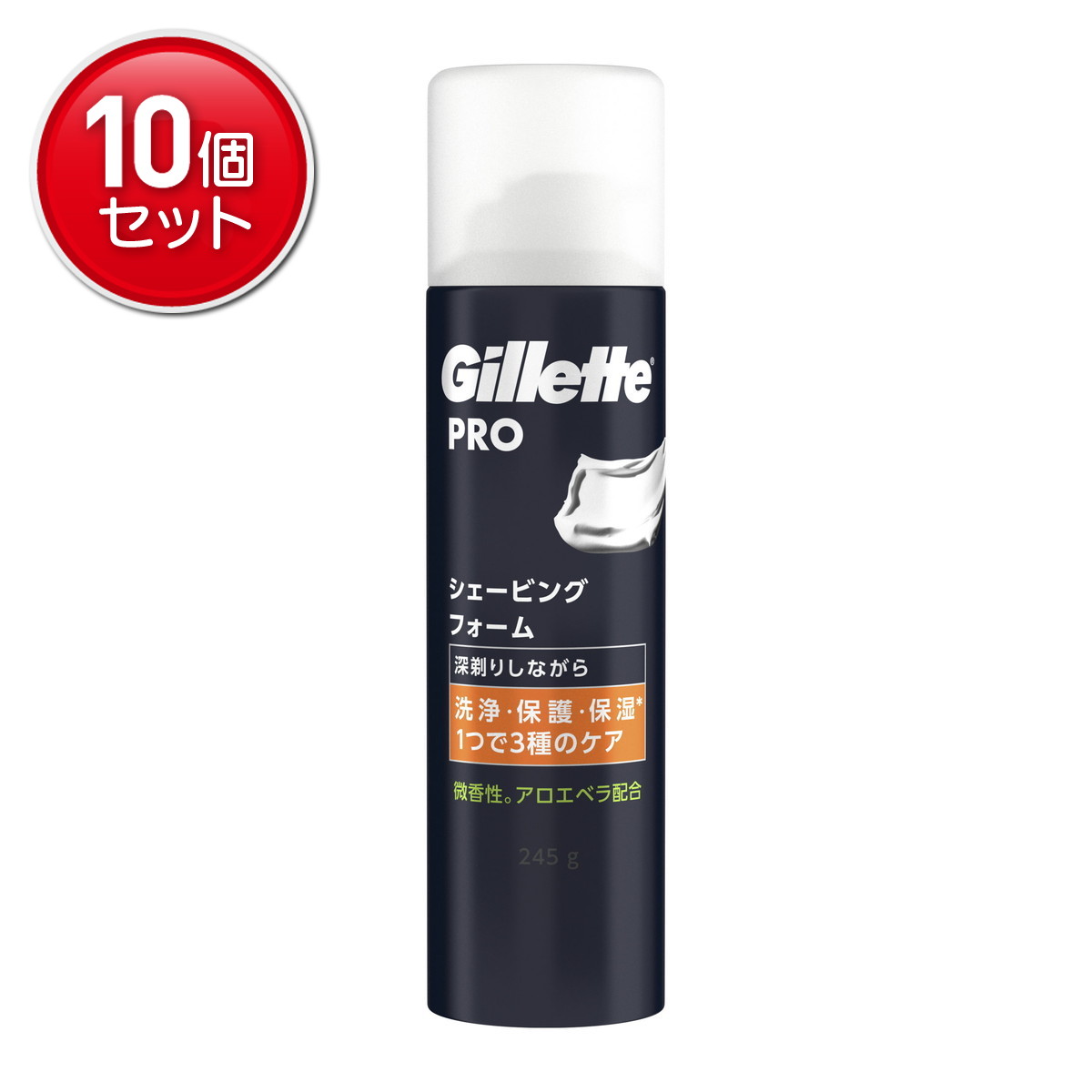 【最安挑戦!まとめ買い×10点セット】P&G ジレット Gillette PRO シェービングフォーム 245g