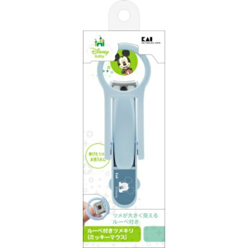 【送料無料・まとめ買い×10個セット】貝印 KK1484 ルーペ付き ツメキリ ミッキーマウス 1本入