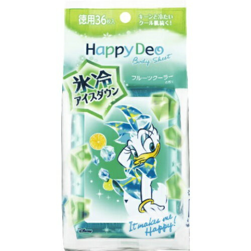 【無くなり次第終了】マンダム ハッピーデオ ボディシート アイスダウン フルーツクーラー 徳用 36枚入（4902806101362）※パッケージ変更の場合ありのサムネイル