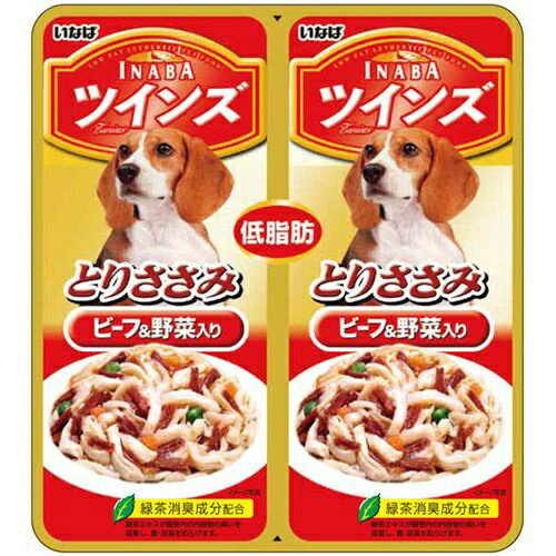 【送料込】いなば ツインズ とりささみ ビーフ&野菜入り 40g×2 1個