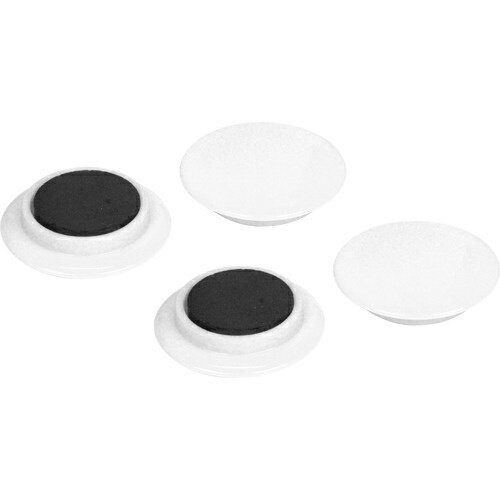 【夜の市★合算2千円超で送料無料対象】藤原産業 E-Value カラーマグネット 大 直径40mm ホワイト EMT-04WH(4コ入)