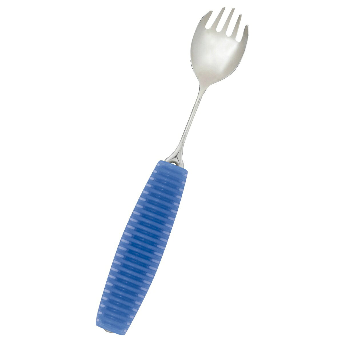 商品名：岡部洋食器 フレックスメタルスプーン 先割れ(兼用) 小(グリップ付) ブルー 1本入内容量：1本JANコード：4545101103893発売元、製造元、輸入元又は販売元：岡部洋食器原産国：日本商品番号：103-4545101103893商品説明・こちらは先割れ部分とスプーンが兼用になっている商品になります。・すくう部分が上下左右に曲げられて、快適に食事を楽しめるステンレス製のスプーンです。・持ち手の部分は上下に曲げられます。・曲げる際、両手の親指をスプーンの首に添えてゆっくりと曲げてください。・スプーンの深さは取り込み易い、浅めの形状になっています。・煮沸消毒OK（但し電子レンジには使用できません）※こちらはスプーン本体とシリコングリップがセットになっております。◆材質スプーン：18-8ステンレススチールグリップ：シリコンゴム◆寸法スプーン：幅29×長さ187mmグリップ：直径21〜23×長さ95mm◆重量48g◆耐熱耐熱温度200度、耐冷温度-20度広告文責：アットライフ株式会社TEL 050-3196-1510 ※商品パッケージは変更の場合あり。メーカー欠品または完売の際、キャンセルをお願いすることがあります。ご了承ください。
