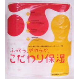 【送料込・まとめ買い×4点セット】河野製紙 ふっくらやわらかこだわり保湿 トイレットロール 4ロール ダブル