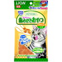 【送料込・まとめ買い×48点セット】LION ペットキッス ネコちゃんの歯みがきおやつ チキン味 プチ 14G