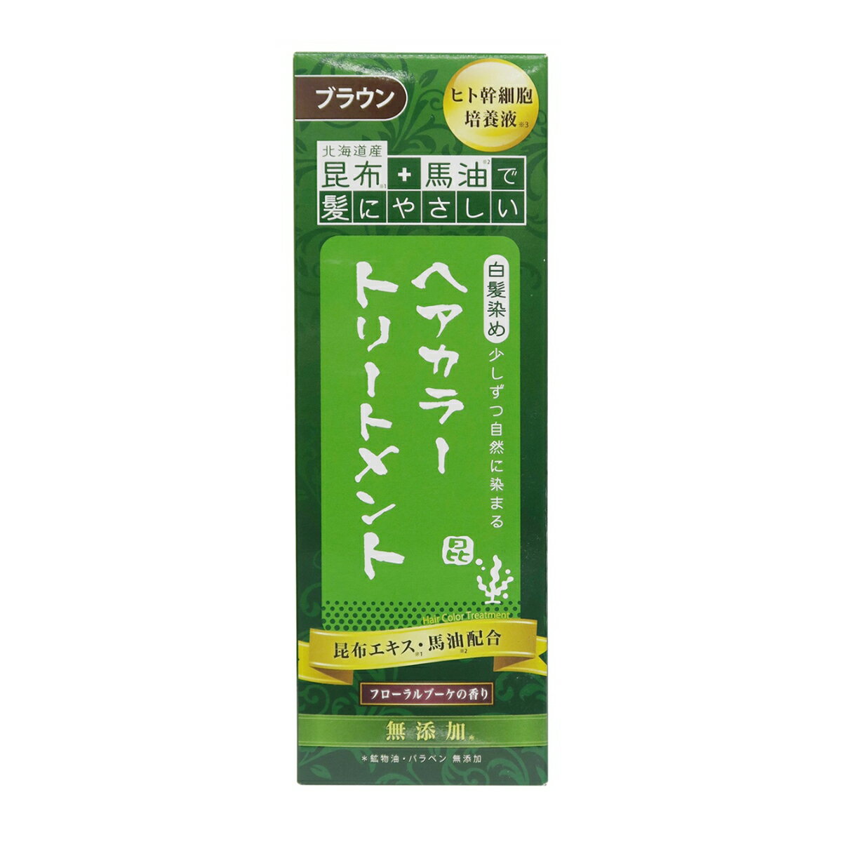 【送料込・まとめ買い×48点セット】三和通商 PKB 昆布と馬油 ヘアカラー トリートメント BR 200g