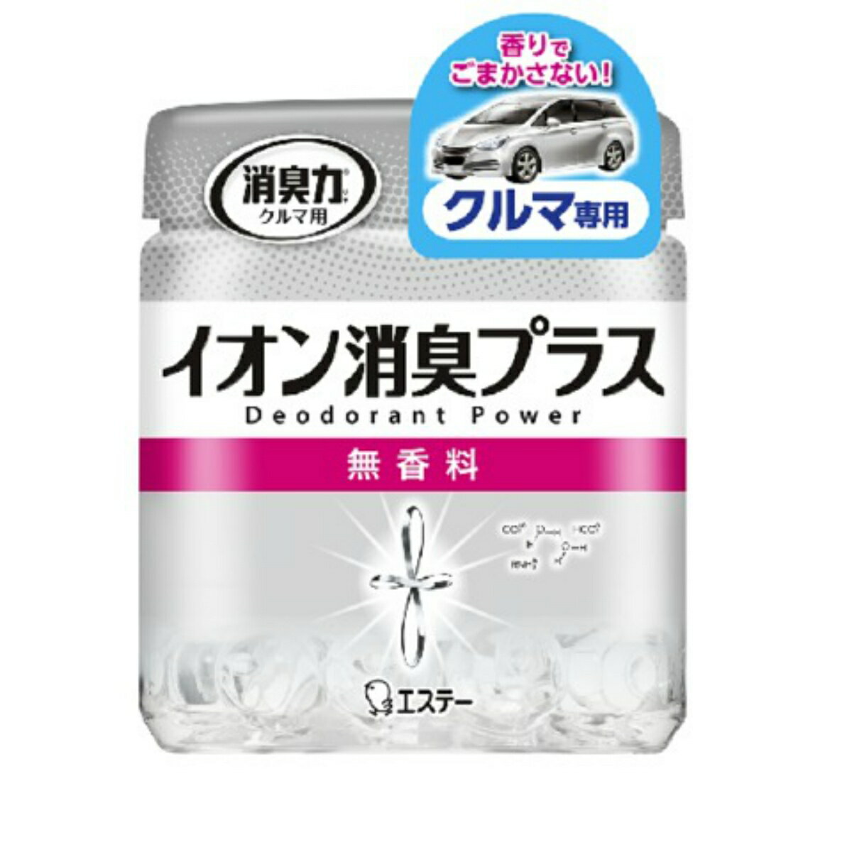 【令和・早い者勝ちセール】エステー 消臭力 クルマ用 クリアビーズ イオン 消臭 プラス クルマ専用 本体 無香料 90g