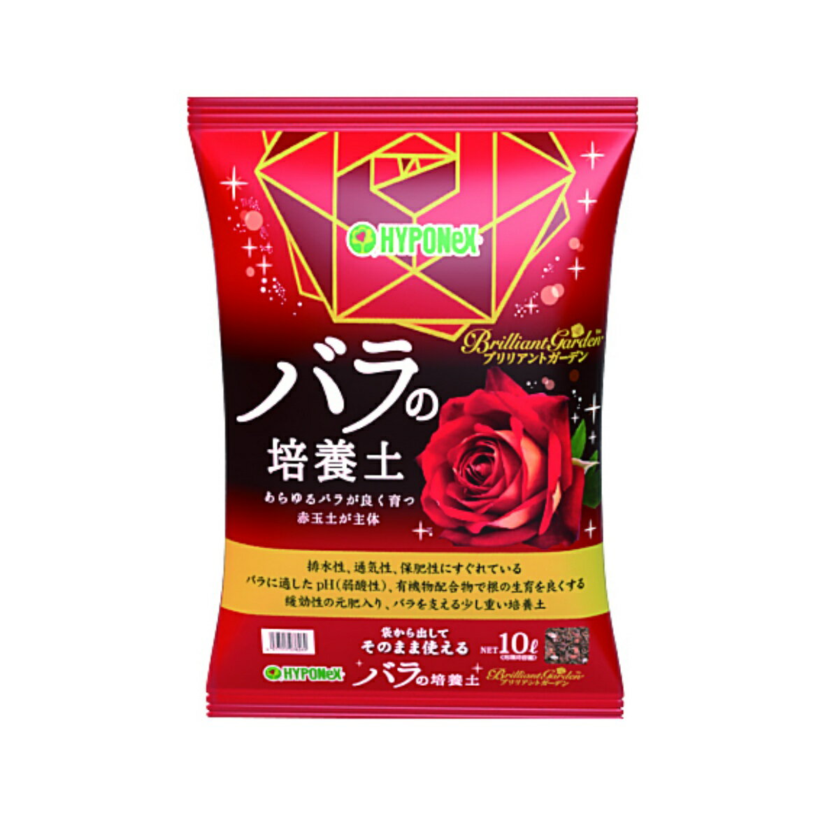 【まとめ買い×4】ハイポネックス ブリリアントガーデン バラの培養土 10L×4点セット(4977517038269)※パッケージ変更の場合あり