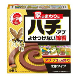 【送料込・まとめ買い×5点】大日本除虫菊 金鳥 家のまわりにハチ アブ よせつけない 線香 10巻入×5点セット（4987115549951）