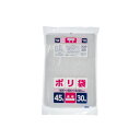 【夜の市★合算2千円超で送料無料対象】ジャパックス JNL483 ポリ袋 45L 透明 30枚入 縦80cm×横65cm×厚み0.02