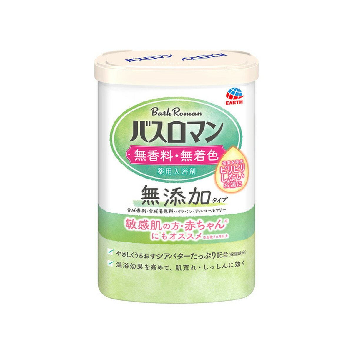 アース製薬 バスロマン 無添加タイプ 無香料 無着色 600g　医薬部外品（4901080587411）