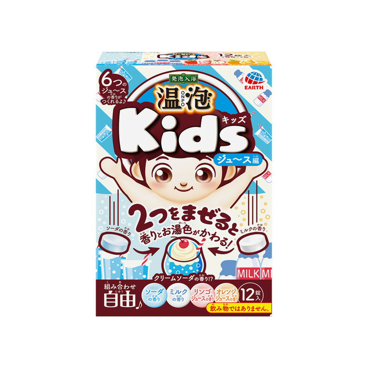 楽天姫路流通センター【送料込・まとめ買い×3点セット】アース製薬 温泡 Kids ジュース編 12錠入