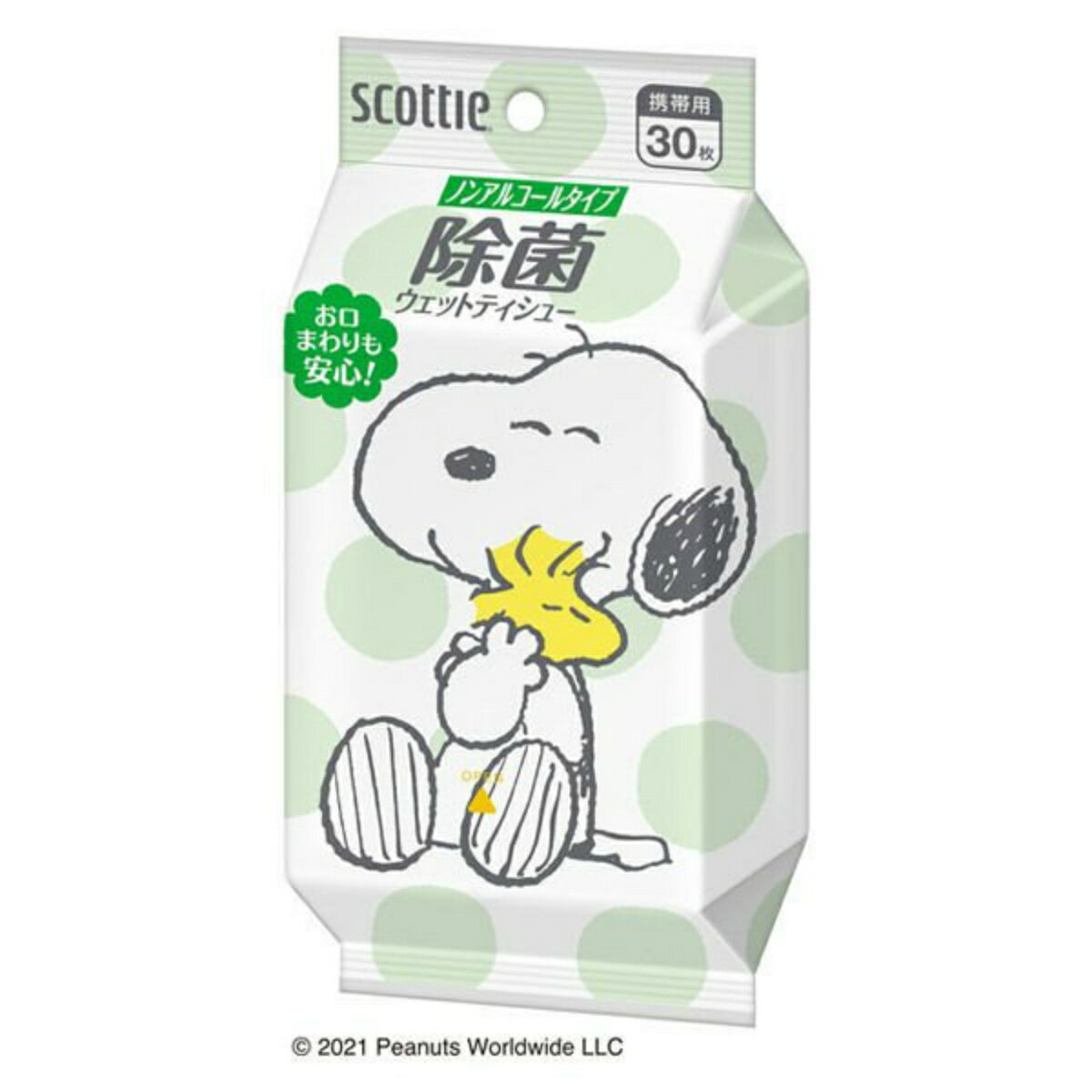 日本製紙クレシア スコッティ ウェットティシュー 除菌 ノンアルコールタイプ スヌーピー 30枚 携帯用 1