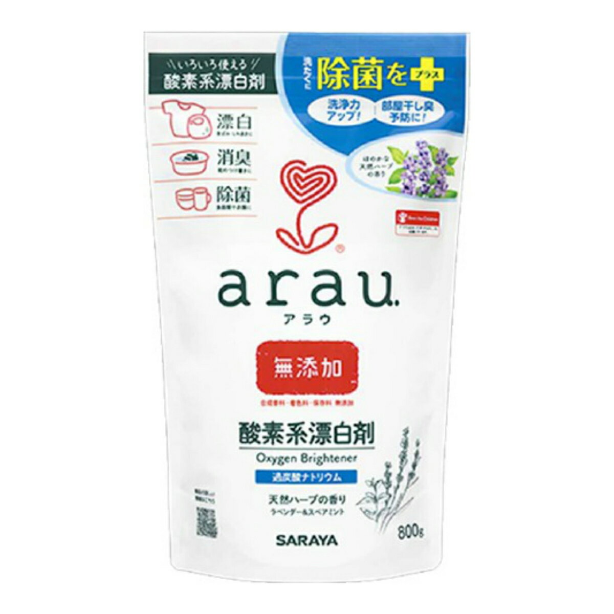 【送料込・まとめ買い×6点セット】サラヤ アラウ arau. 酸素系 漂白剤 800g 1