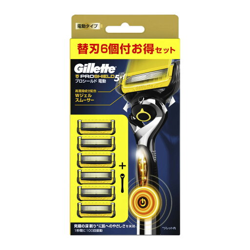 【送料込・まとめ買い×6点セット】P&G ジレット プロシールド パワー 5B 電動タイプ ホルダー + 替刃 6個入 【送料込・まとめ買い×6点セット】P&G ジレット プロシールド パワー 5B 電動タイプ ホルダー + 替刃 6個入