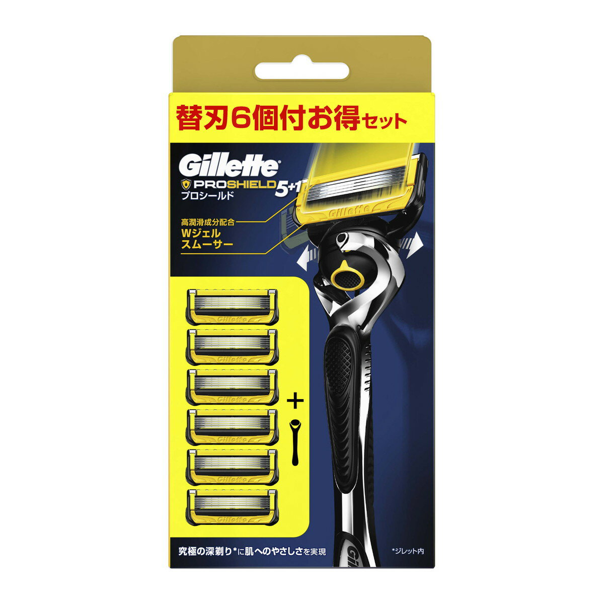 【送料込・まとめ買い×24個セット】P&G ジレット プロシールド マニュアル 5B ホルダー + 替刃 6個入