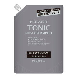 【送料込・まとめ買い×12点セット】熊野油脂 ファーマアクト クールトニック リンスインシャンプー つめかえ用 800ml