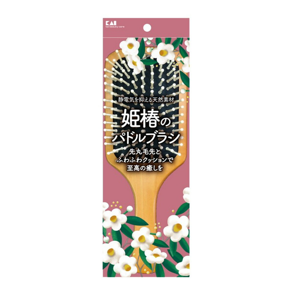 【送料込・まとめ買い×4点セット】貝印 KAI KQヘアブラシ 姫椿のパドルブラシ